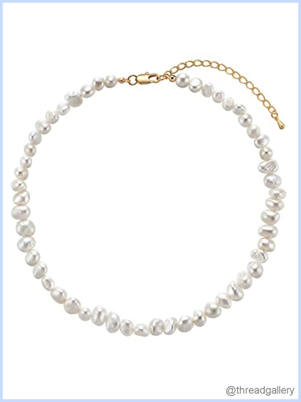 Freshwater Baroque Pearl Choker Necklace 16" Princess Length Layering